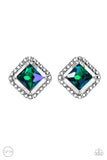 Cosmic Catwalk - Green Clip-on Earring