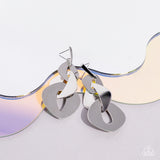 Enveloped in Edge - Silver Post Earring
