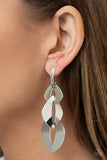 Enveloped in Edge - Silver Post Earring