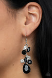 Rhinestone Reveler - Black Earring