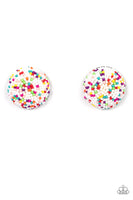 Kaleidoscope Sky - White Post Earring