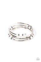 Whimsically Whirly - White Bracelet