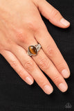 Crystals and Cats Eye - Brown Ring