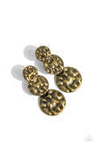 Triple Threat Texture - Brass Post Earring