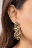 Triple Threat Texture - Brass Post Earring