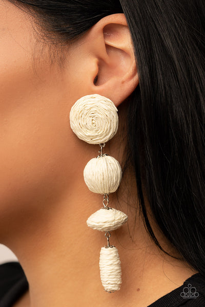 Twine Tango - White Post Earring