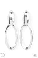 Pull OVAL! - Silver Clip-on Earring