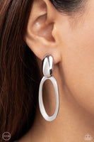 Pull OVAL! - Silver Clip-on Earring