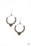 Textured Twinkle - Brown Earring