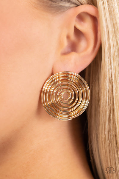 COIL Over - Gold Post Earring