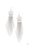 Dramatically Deco - White Earring