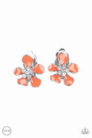 Island Iris - Orange Clip-on Earring