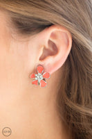 Island Iris - Orange Clip-on Earring