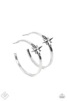 Lone Star Shimmer - White Hoop Earring