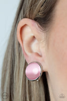 Cool Pools - Pink Clip-on Earring