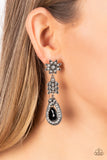 Floral Fantasy - Black Post Earring