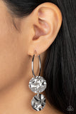 Sending Shock Waves - Silver Hoop Earring