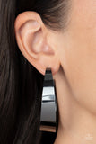 Flat Out Fashionable - Black Hoop Earring