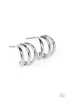 TRIPLE Down - Silver Hoop Earring