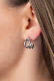 TRIPLE Down - Silver Hoop Earring