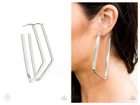 Geo Jam - Silver Hoop Earring