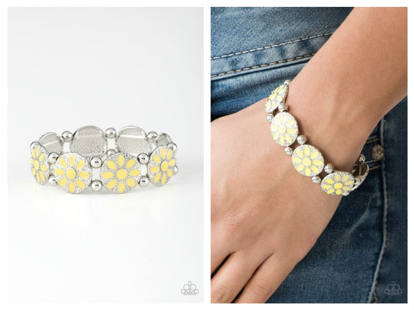 Dancing Dahlias - Yellow Bracelet