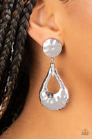 Metallic Magic - Silver Clip-on Earring