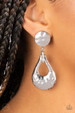 Metallic Magic - Silver Clip-on Earring