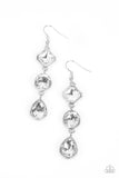 Reflective Rhinestones - White Earring