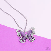 Wings Of Whimsy - Purple Necklace