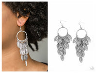 Feather Frenzy - Silver Earring