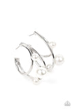 Metro Pier - White Hoop Earring