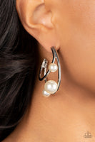 Metro Pier - White Hoop Earring