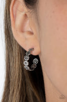 Floral Fad - Silver Hoop Earring