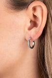 Audaciously Angelic - White Hoop Earring