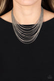 Cascading Chains - Silver Necklace