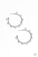 Night at the Gala - White Hoop Earring