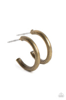 Linear Lady - Brass Hoop Earring