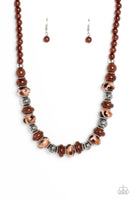 Warped Whimsicality - Brown Necklace