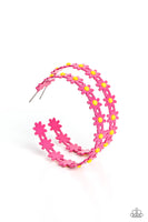 Daisy Disposition - Pink Hoop Earring