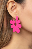 Flower Power Fantasy - Pink Hoop Earring