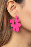 Flower Power Fantasy - Pink Hoop Earring