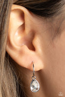 Teardrop Tassel - White Hoop Earring