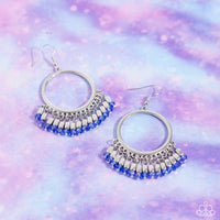 Fringe Fanfare - Blue Earring