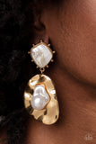 Rippling Rhapsody - Gold Post Earring