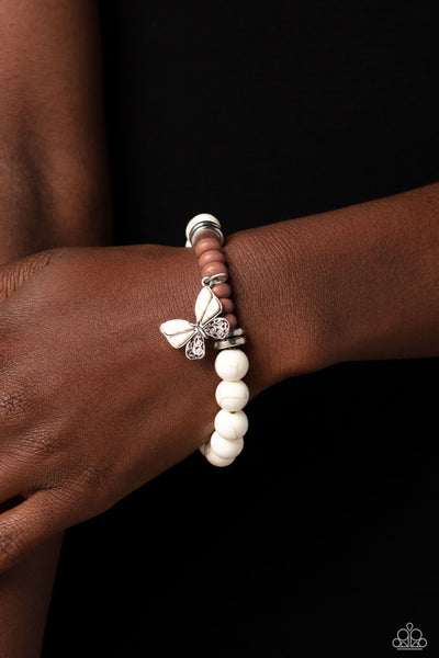 Bold Butterfly - White Bracelet