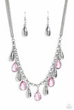 Teardrop Timbre - Pink Necklace