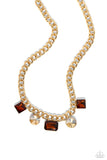 Alternating Audacity - Brown Necklace