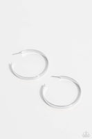 Sleek Symmetry - Silver Hoop Earring