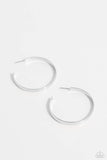 Sleek Symmetry - Silver Hoop Earring